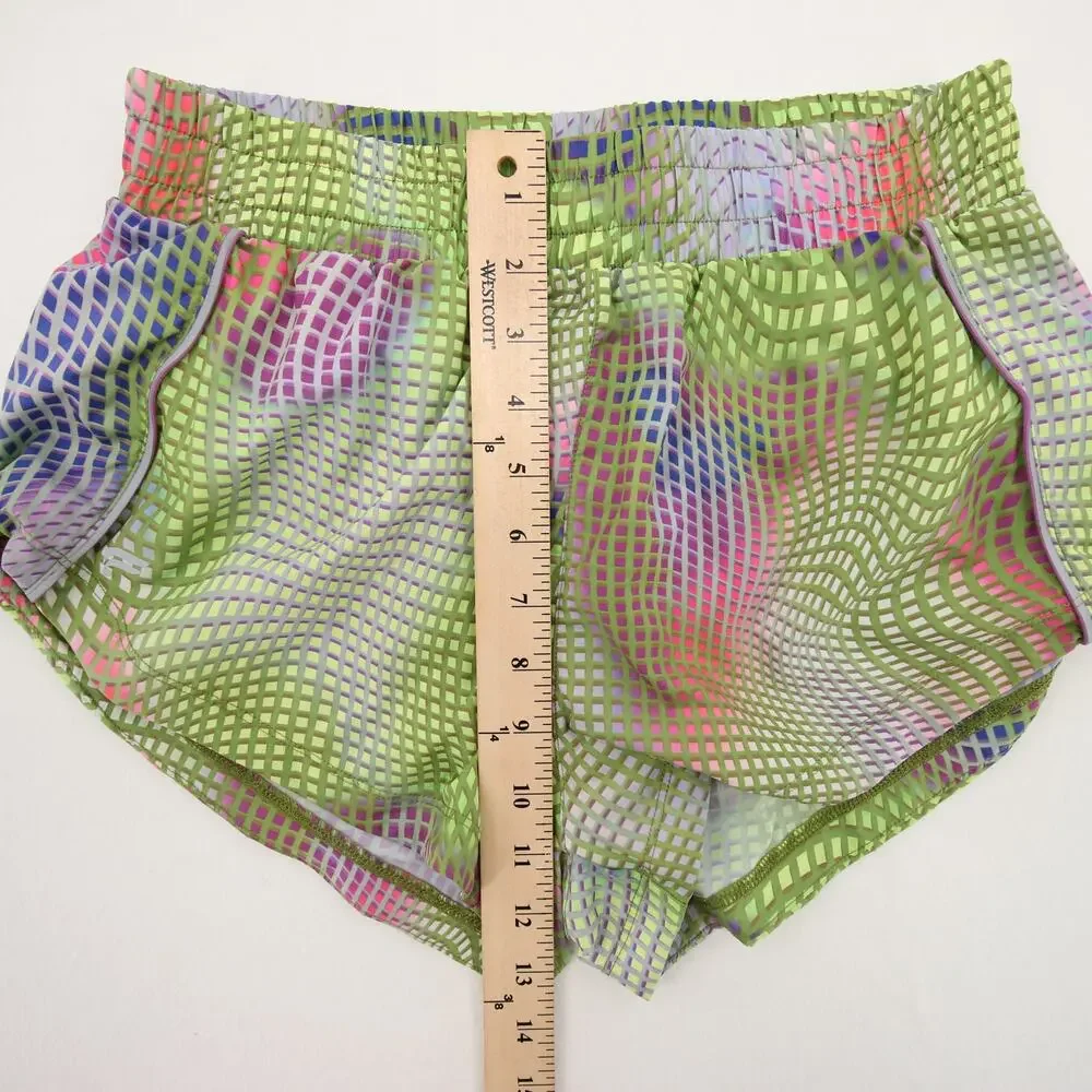 Fabletics Shorts Green Pink Multicolor Mid Rise Running Zipper Pocket XS NWT - Picture 5 of 14